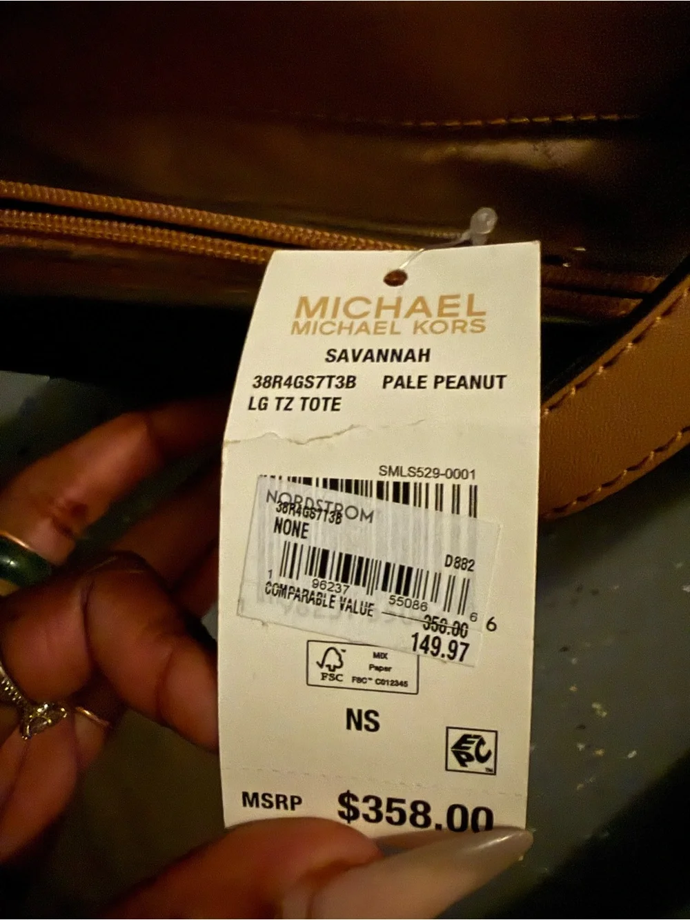 Michael Kors Brown MK Signature Tote with Gold Logo Charm - Picture 2 of 3